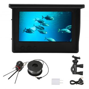 Camera de peche sous-marine TN HD 4,3 pouces, etanche IP68, detecteur de poissons avec 12 lumieres de vision nocturne pour la peche, 100-240 V, 30 m, prise americaine - Neuf