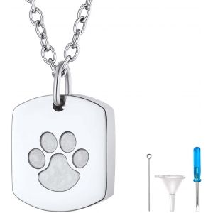 Trahoo-Collier Urne Funéraire Acier Inoxydable, Collier Arbre De Vie/Colonne/Chat/Sablier/Coeur, Pendentif Personnalisé Collier Urne Crémation Pour Homme Femme - Neuf