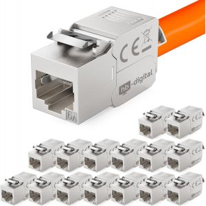 ASFASFq-hb-digital 16x Module Keystone RJ45 CAT 6a Prise Réseau 10Gbit/s STP Blindé AWG 22-24 Connexion LSA Sans Outil pour Câble Ethernet LAN, Panneau de Brassage et Prise Murale - Neuf