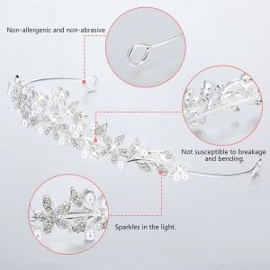 Tzf-Diad&egrave;me En Cristal Pour Femme, Couronne De Princesse En Strass, Bandeau De Mari&eacute;e, Bandeau De Mariage Pour Reine, Mari&eacute;e, Anniversaire, Mariage, Concours De Beaut&eacute;, Halloween, Danse, Bal, - Neuf
