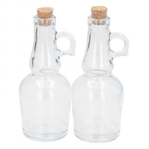 Lot 2 Bouteilles Pour Huile Vinaigre Bouchon Li&egrave;ge &Eacute;tanche Alpina Transparent - Neuf