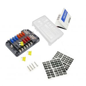 Letnerny-12 Voies Boîte À Fusibles Avec Indicateur Lumineux À Led, Bloc-Fusibles À Lame 12v, Porte-Fusible De Voiture Pour Voiture, Bateau, Tricycle, Camion, Suv, Yacht, Camping-Car, Camping-Car, Bus - Neuf