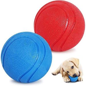 Balles Rebondissantes Interactives Pour Chien ¿ Jouets Indestructibles En Tpr Pour L'agilité Et Le Plaisir, 5 Cm, Sûrs Et Faciles À Nettoyer, Lot De 2, Bleu/Rouge - Neuf