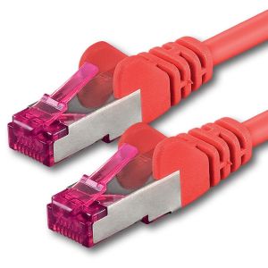 Kal-3,0 M - Rouge - 1 Pièce - Câble Réseau Cat6a (10gb/S) S-Ftp Cat 6a Lanka Câble - Certifié Ghmt Pimf 500 Mhz Cat5 Cat5e Cat6 Cat6a Cat7 Pour Switch, Routeur, Modem, Internet - Neuf