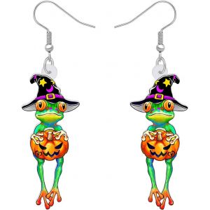 Kal-Acrylique Cute Guitare Grenouille Boucles D'oreilles Pendentif De Bijoux Pour Les Femme Filles Cadeaux Uniques - Neuf