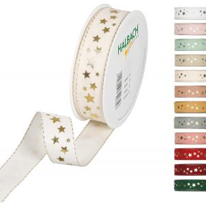 KAL-295 Ruban De Noël En Polyester Crème 25 Mm X 18 M - Neuf