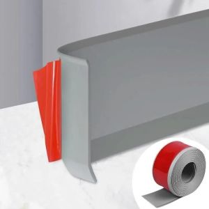 Plinthe en PVC - Plinthe Souple Autoadh&eacute;sive 3m - Gris - 10cm de Large - Flexible et Durable - Neuf