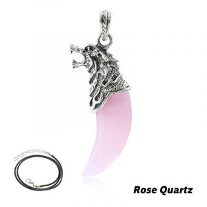 Goth Multicouche Vintage Dent De Loup Pendentif Collier Femmes Mode Bijoux Colliers Avec Corde &iquest; Phim&iquest;&iquest;&iquest; &iquest;&iquest;--Rose Quartz - Neuf