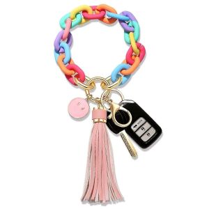 Chunky Cha&icirc;ne Porte-Cl&eacute;s Avec Des Glands Porte-Cl&eacute;s Bijoux Pour Les Touches Tassel Charm M&eacute;tal Keychain Style D&eacute;contract&eacute; - Neuf