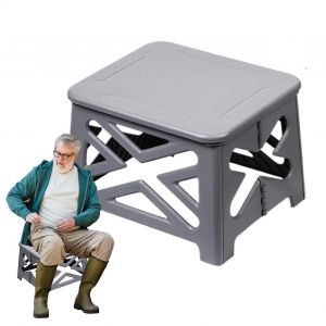 Toilettes De Camping - Salle De Bain Portable Pliable Pour Le Camping, Capacité De Charge De 100 Kg, Pot De Voyage, Tabouret Chauffant Gris Pour Voiture Et Tente - Neuf