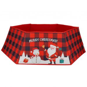 Jupe de sapin de No&euml;l &agrave; motif de flocons de neige rouges pour une f&ecirc;te de No&euml;l - Neuf