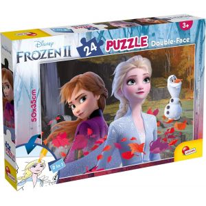 ERYI-- Disney Puzzle La Reine Des Neiges 2 - Puzzle 24 Pièces - Double Face - Verso A Colorier - Jeu Educatif - A Partir De 3 Ans - Neuf
