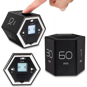 Minuteur De Cuisine Numérique (Noir 1-5-10-25-30-60), Minuteur Magnétique Pomodoro, Chronomètre À Gravité, Horloge, Pour Cuisiner, Étudier, Travailler, Réunions, Sport, Yoga - Neuf