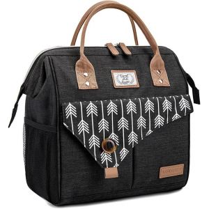 KALANKA-Sac Isotherme Repas Grande Capacité 11L Noir, Bureau Lunch Bag Isotherme femme Pique-Nique Sac-pour Travail, École, Excursions, Shopping - Neuf