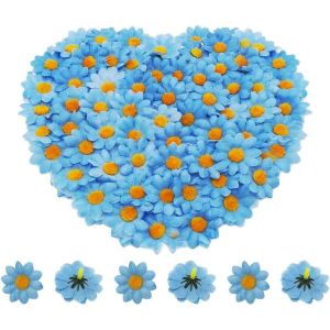 Gerbera Marguerite Fleurs Artificielle 100 Pièces Fausse Marguerite en Tissu Têtes Décorations pour Mariage Partie Anniversaire Artisanat Interieur Extérieur2 Couches de Pétales Soie.[T197] - Neuf