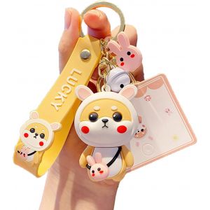 KAL-Joli Porte-Cl&eacute;s Pour Femme, Pendentif Shiba Inu De Dessin Anim&eacute;, Sac &Agrave; Dos, D&eacute;coration De Sac &Agrave; Dos - Neuf