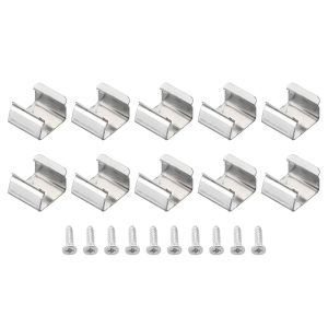Led Headband Fixing Clips Set Of 40 Stainless Steel Mounting Brackets With Screws For 9.5mm To 12mm Rgb Bright Neon Ribbon Cable - Neuf