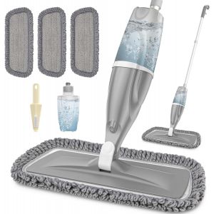 Teppe-Balais Serpillère Vaporisateur - Spray Mop Microfibre Professionnel Balai Lave Sol Avec Reservoir Avec 3 Tampons En Microfibre Mop Balai Pulvérisateur Pour Le Bois Dur, Le Stratifié, Le Bois - Neuf