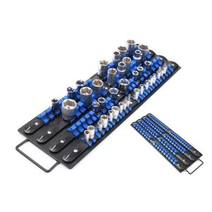Plateau de rangement pour douilles 1/4, 3/8 et 1/2 pouce - Bleu - Neuf