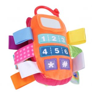 Jouet en peluche pour bebe, telephone portable, landau, lit, jouet educatif precoce (orange) - Neuf