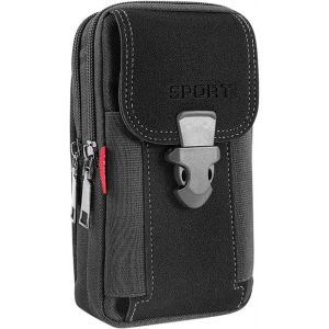 KALANKA-Sac Banane Homme Pochette Telephone Portable Pochette Noir Ceinture Homme Tactique Etui Telephone,Petite Sacoche Homme Sac Banane pour Randonnée Voyage Sport Plein - Neuf