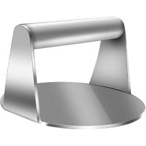 Nouvel outil de écrasement de hamburger approprié - Surface lisse et antiadhésive - Ustensile rond pour griller une galette de viande - Neuf