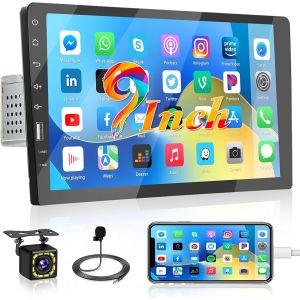 9 Pouces Autoradio Autoradio 1 Din 1080P Ecran Tactile Avec Caméra De Recul Mic Bluetooth Appel Mains Libres Fm Multimedia Poste Radio Voiture Support Mirror Link Swc Usb Eq - Neuf