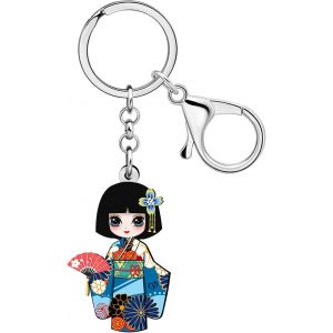 KAL-Porte-Clés En Acrylique Kawaii Kimono Japonais Pour Sac À Main, Accessoires Pour Sac À Dos, Cadeaux Japonais Pour Femmes, Enfants Et Filles - Neuf