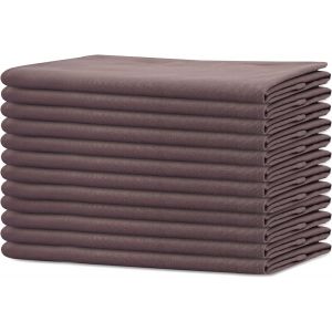 Rfvvv-- Paquet De 12 - Serviettes De Table Surdimensionnées 100% Coton 45 Cm X 45 Cm (18 Po X 18 Po), Stone - Tissu Épais Pour Une Utilisation Quotidienne Avec Coins Arrondis - Neuf