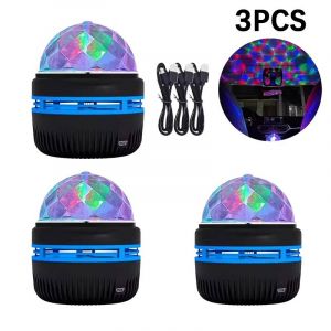 1/3 Pi&egrave;ces Led Veilleuse &Eacute;toil&eacute;e T&eacute;l&eacute;commande Rotative &Eacute;toile Lune Lampe De Projection Usb Plug-In Boule Magique Sc&egrave;ne Atmosph&egrave;re D&eacute;cor--Vert Fonc&eacute; - Neuf