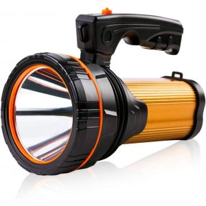 Lampe Torche Led Haute Performance Rechargeable Usb, 4 Piles, Projecteur De Recherche, Grand Projecteur Portable - Neuf