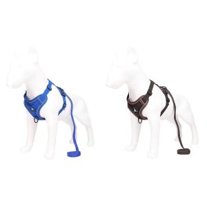Harnais Et Laisse R&eacute;glables Pour Chiots Et Chats, Gilet Facile &Agrave; Enfiler Avec Dispositifs De S&eacute;curit&eacute; - Neuf