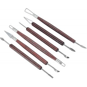 Ensemble de 6 outils de sculpture en argile et en cire avec double extr&eacute;mit&eacute; - Neuf