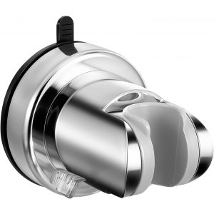 JGD-Support de pommeau de douche avec ventouse, support de pommeau de douche amovible, sans per&ccedil;age, universel, r&eacute;glable, en plastique ABS (argent) - Neuf