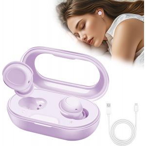 AYU-Écouteurs de Sommeil, Bluetooth 5.4 Casque Anti Bruit pour Dormir, Petit Design pour Les Dormeurs Latéraux, Anti Bruit Sommeil en Silicone Liquide, 40 Heures d'autonomie (Violet) - Neuf
