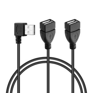 GINTOOYUN Câble d'extension USB A 2.0 Y - Fiche coudée à 90 ° - Pour voiture, ordinateur portable, PC, téléphone portable, imprimante/disque U, etc. - 3,28 ft (angle supérieur) (angle droit) - Neuf