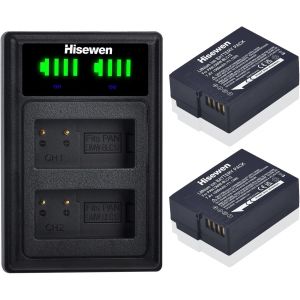 BLC12 Battery and Charger for Panasonic Lumix G85 G7 DC-FZ1000 II DC-G95 DMC-G85 DMC-GH2 DMC-G5 DMC-G6K DMC-G7 DMC-GX8 DMC-FZ200 DMC-FZ300 DMC-FZ1000 - Neuf