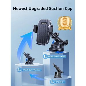 Blazeflux-Support Voiture 3 En 1 Ventouse Ultra Stable 2025, Vent/Dashboard/Vitre, Compatible Tous Telephones Iphone Samsung Etc - Neuf