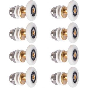 Roulettes de porte de douche - Roulettes de remplacement pour porte de douche coulissante, 8 pièces de 19 mm - Neuf