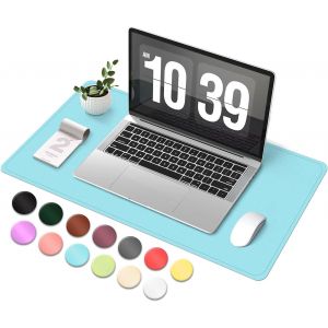 NSIECD-Tapis de Bureau en Daim et Cuir, Tapis de Bureau D'ordinateur Antidérapant, Tapis de Souris et de Clavier Etanche, Sous Main Bureau pour le Bureau et la Décoration Intérieure (Bleu, 60x34cm) - Neuf