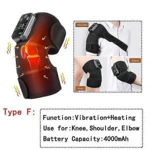 Appareil De Massage Vibrant Chauffant Pour Genou, Jambe Et Coude, Avec Compresse Chaude Pour Soulager Les Douleurs Arthritiques, Type F - Noir - Neuf