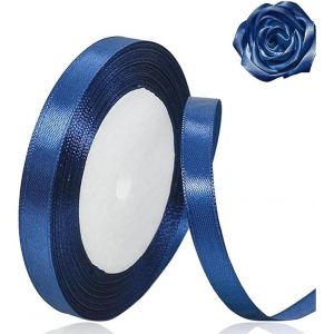 Ruban De Satin Bleu Marine De 10 Mm Pour D&eacute;corations De F&ecirc;te De No&euml;l, 23 M, Pour Emballage Cadeau, Artisanat, F&ecirc;te De Mariage, No&euml;l, Noeuds Pour Cheveux, Bouquets Floraux, Anniversaires, F&ecirc;tes - Neuf
