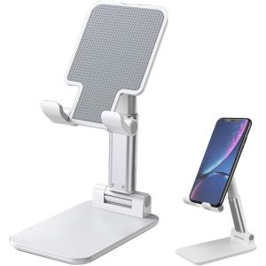 Kalanka-1 Pièces Porte Smartphone Phone Stand Support Smartphone Bureau Support Téléphone Portable Support Téléphone Support Téléphone Portable Pliable Compatible Plupart Téléphones Portables(Blanc) - Neuf