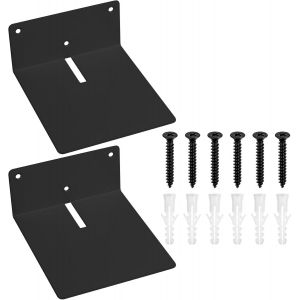 2 Pi&egrave;ces Etagere Murale, Mini &Eacute;tag&egrave;re Murale, Petite &Eacute;tag&egrave;res Flottantes Murales En M&eacute;tal, &Eacute;tag&egrave;res Flottantes Murales Pour Chambre, Cuisine, Bureau, Salle De Bains (17x15x8cm-Noir) - Neuf