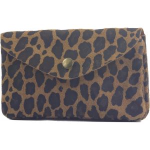 CAUC-P11 Portefeuille en cuir pour femme, taille M, fabriqu&eacute; &agrave; la main en Italie, Leo Daim Stone, m, Petit porte-monnaie l&eacute;ger - Neuf