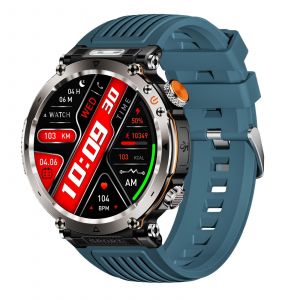 Montre Connect&eacute;e Sport &Eacute;tanche IP68 Avec &Eacute;cran 1.7 Pouces et Boussole Orange Bleu YONIS - Neuf