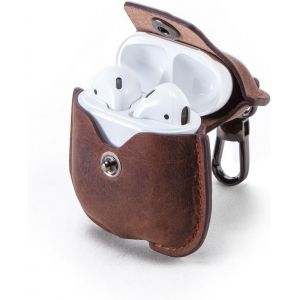 LORANKA-&Eacute;tui en cuir pour AirPods 1/2 g&eacute;n&eacute;ration, compatible avec Apple AirPod 1/2, pour transport en d&eacute;placement et activit&eacute;s de plein air (marron) - Neuf