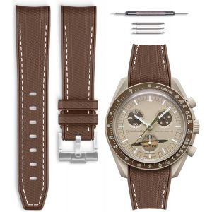 Eryi-Bracelet De Montre Caoutchouc Compatible Avec Omega X Swatch Moonswatch 20mm - Neuf