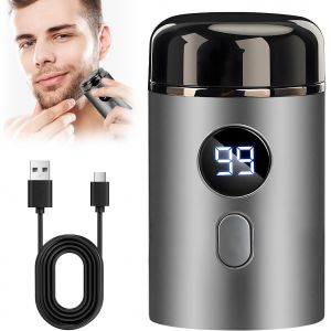 Mdy-Mini Shaver Electrique, Rasoir Electrique Portable Pour Homme, Usb Réchargeable Sans Fil Etanche, Tondeuse De Barbe De Poche À Bouton Uniques Ouverte Et Sèche, Cadeaux Pour La Maison, Le Voyage - Neuf