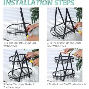 Corbeille &Agrave; Fruits 2 &Eacute;tages D&eacute;tachable - Panier &Agrave; Pain Panier Fruit M&eacute;tal Panier De Stockage Pour Les Fruits,Les L&eacute;gumes,Le Pain Snack - Neuf